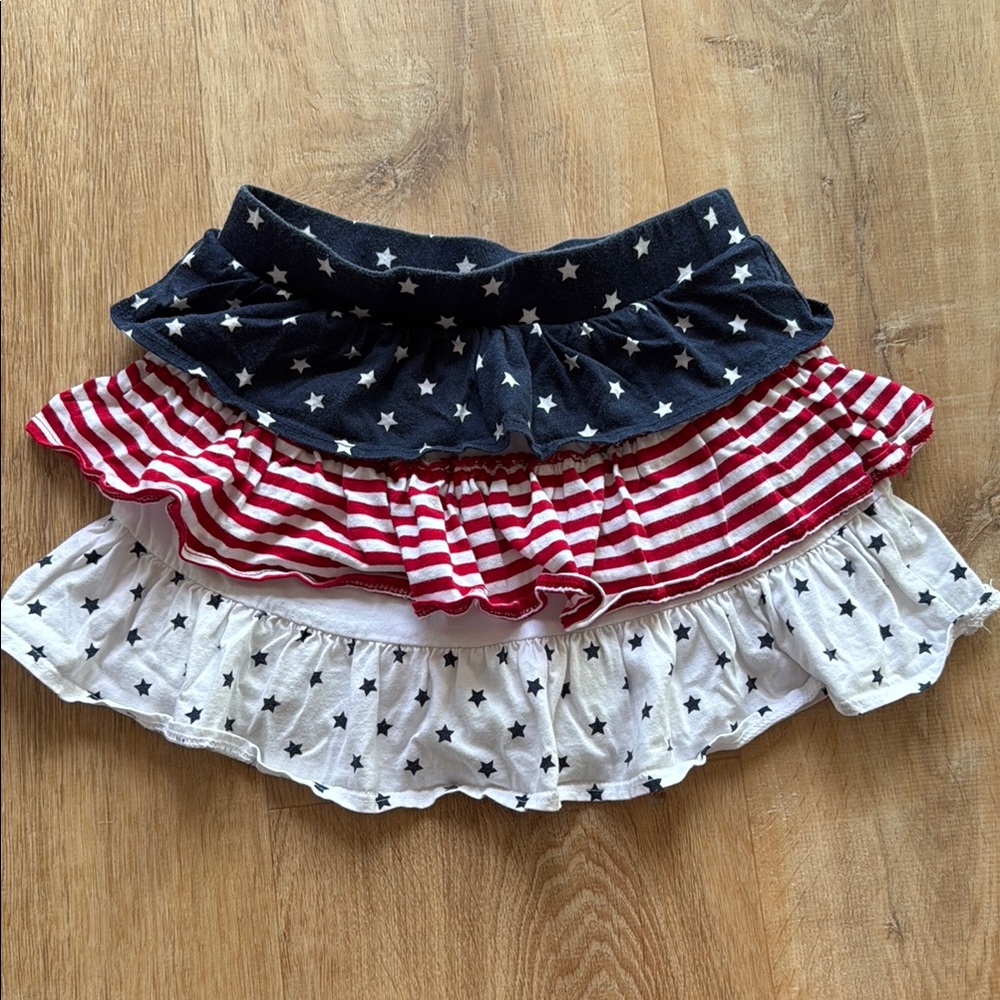Patriotic Star and Stripe Layered Skirt | Size 5/6